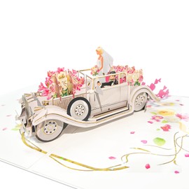 zengreeting Pop-up Wedding Card,3D Just Married Cards for Bride and Groom, Exquisite Wedding Gifts for Daughters, Sister-in-Law, Brother and Best Friends