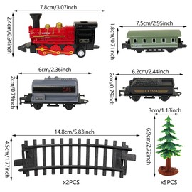 KDPATFAV 18PCS Train Cake Decorations and Toppers for Birthday Party Supplies - Railway Steam Theme Party Decorations With Track and Traffic
