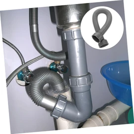 ARTIBETTER Flexible Drain Pipe with Internal Thread, Expandable Drain Pipe for Sink, PVC Waste Water Hose with Sealing Rings for Kitchen Installations