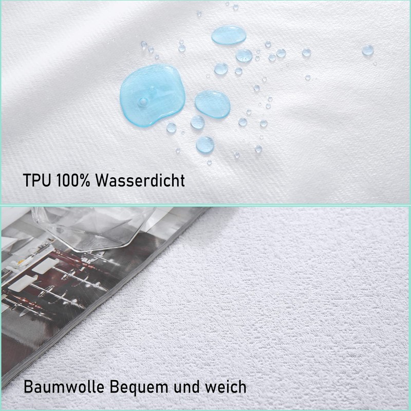 Aimtton Waterproof Mattress Protector 90 x 200 cm Cotton Breathable