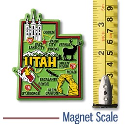 Utah Colorful State Magnet by Classic Magnets, 2.6" x 3.3", Collectible Souvenirs and Gifts Made in The USA
