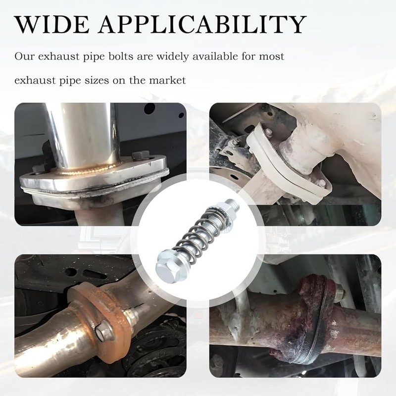 ZENWORYS 2PCS Car Exhaust Manifold Bolts,M10x1.5mm Exhaust Bolts and Nuts
