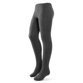 Zubii Kids, Ribbed Tights, Ultra Soft, Premium Cotton, Comfortable Fit, Styled Look (16, Charcoal)