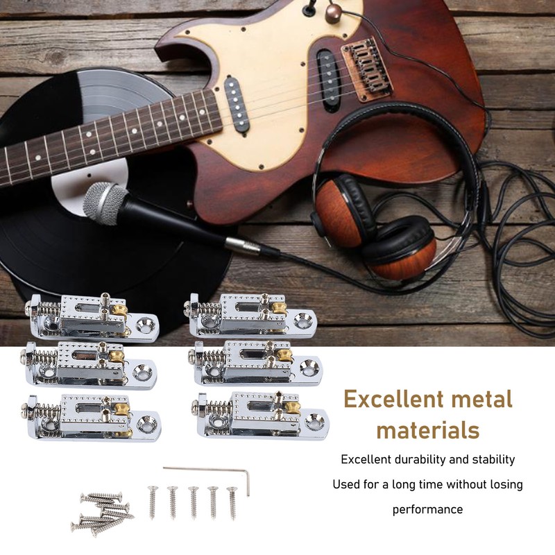 Electric Guitar Split Bridge Saddle Roller Ball String Plate Metal