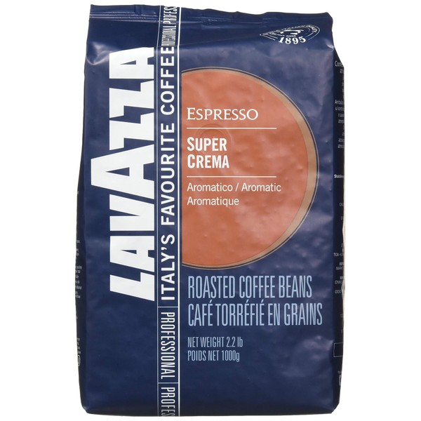 Lavazza Italian "Super Crema" Espresso Whole Bean Value Pack (3 x 2.2 lb bags)