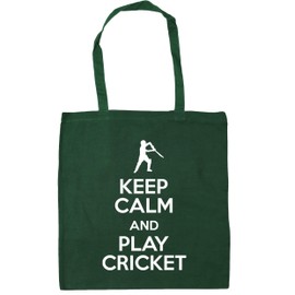 Hippowarehouse Keep Calm and Play Cricket Tote Shopping Gym Beach Bag 42cm x38cm, 10 litres