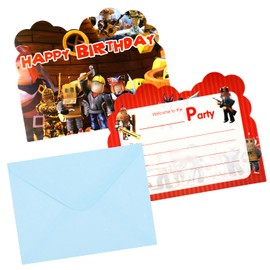 10Pcs Party Invitations Kids Birthday Party Invitations for Kids, Party Invites Boys Girls Children with Envelopes, Double Sided Invite Cards for Birthday Baby Shower Party