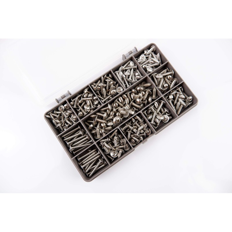 Box of 320 Assorted Flange Pozi Pan Self Tapping Screws.