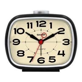 Sharp Battery Powered Alarm Clock, Retro Battery Operated Alarm Clock for Bedrooms, Office, Travel - Super Quiet with No Ticking, Snooze Alarm, Beep Sounds, Gentle Wake, Simple to Use