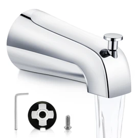 Tub Spout with Diverter,Easy to Install Bathtub Faucet，American Standard Tub Faucet Universal Fits 1/2" Copper Pipe(5/8" Diameter),Chrome