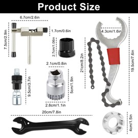 Bicycle Tool Set, 8-Piece Bicycle Chain Tool Set, Bicycle Repair Kit, Bracket Remover, Crank Puller, Wrench Bicycle, Maintenance Tools for Mountain Bikes, Road Bikes