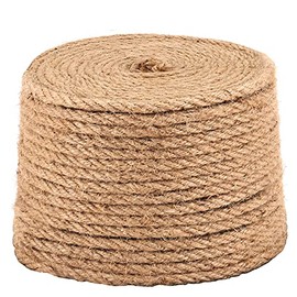 KWANJING 164 Feet 8 mm Hemp Rope, Natural Jute Rope for Gardening, Bundling, Camping, Decorating, Cat Scratching Post