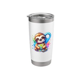 Funny Geocaching Sloth GPS Location Tracker Treasure Hunter Stainless Steel Insulated Tumbler