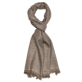 Lorenzo Cana Cashmere Scarf 100% Cashmere Winter Scarf Men's Scarf Natural Fibre Natural, Herringbone Light Brown/White