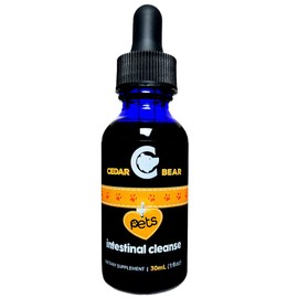 Cedar Bear Pets Intestinal Cleanse Natural Herbal Supplement That Gently Cleanses with Black Walnut Hull, Orange Peel, Lavender Flower and More
