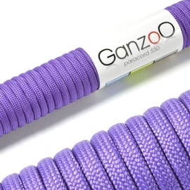 Ganzoo © Paracord 550 Rope, Lilac, 4 mm Cord Type 3, Nylon and Polyester, Ideal for Crafting Dog Lead, Collar, Bracelet, Camping, Survival and Outdoor, 30 Metres, Multi-Purpose Rope, 7 Inner Strands