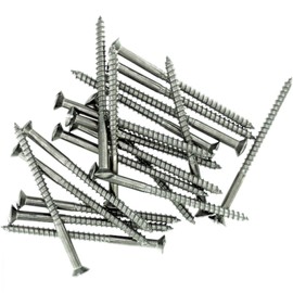 No.10 x 2.18 (5.0mm x 55mm) Slot Raised Countersunk Wood Screw - Stainless Steel (A2) (Pack of 20)