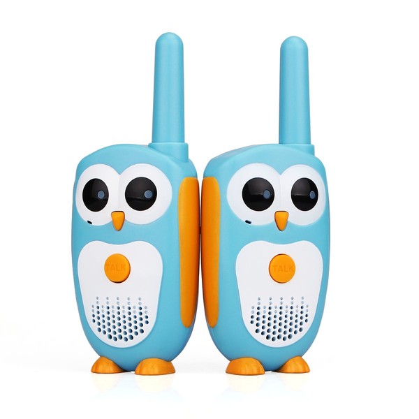 Retevis RT30 Kids Walkie Talkies, Easy Owl Small Toys, LED Eyes, 3-5 Aged Girls Boys, Ideal Toy, Long Range, Camping Family Game (Blue,2 Pack)