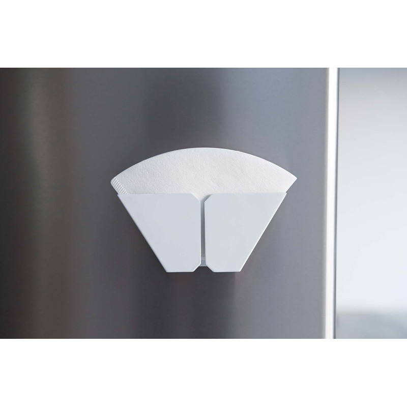 Yamazaki Industries 2977 Magnetic Coffee Paper Filter Holder, Tower, White