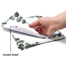 Eucalyptus Greenery Stationery Paper Letterhead Sheets 100 Pack Floral Green Leaves Design 8.5" x 11" Double Sided For Writing Letters Wedding Invitations Crafts Computer Office Note Printing Supplies