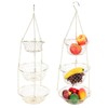 Multifunction 3 Tier Removable Hanging Fruit Baskets Vegetable Storage Organizer