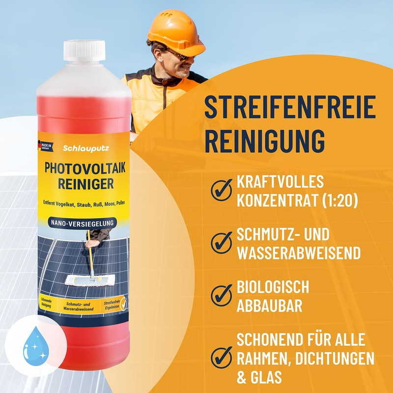 SCHLAUPUTZ Solar & Photovoltaic Cleaner 1L Concentrate (1:20) - Efficient