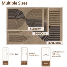 Capslapd Indoor Door Mat 50 x 80 cm Non-Slip Washable Doormat, Black Brown