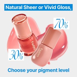 fwee 3D Voluming Gloss 70% (Rich) | Peach 70% | High Shine, Non-Sticky Lip Gloss for Makeup | Long-Lasting, Moisturizing Gel Formula | 30%, 70% Pigment Options | 5.3g