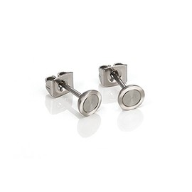 Boccia 0541-01 Titanium Brushed & Polished Stud Earrings, silver, Stud