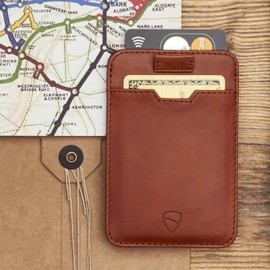 Vaultskin Chelsea Kartenetui Herren - Slim Wallet - Echtleder Geldbörse mit RFID Schutz - Kompakt und Stilvoll - Platz für bis zu 10 Karten (Cognac)