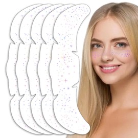 Glitter Freckles Face Tattoo, 5PCS Star Freckles Glitter Tattoos Purple, Festival Face Stickers with Dreamy Purple Laser Holographic Shine, Reusable Waterproof Freckle Tattoo for Parties