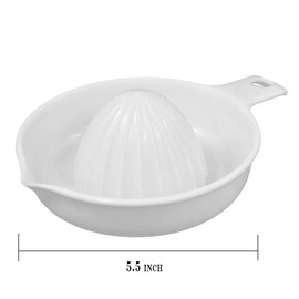Hometeq 5.5" Plastic Handle Manual Lemon Squeezer Juice Citrus Lime Orange Extractor White for Home Essential Fresh Juice Tools