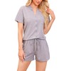 Vlazom Women's Pyjamas Short Cotton Summer Sleepwear V Neck with