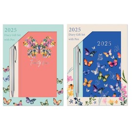2025 Slim Week To View Diary Watercolour Spot & Ombre Fle Designer Diary (Hello Ombre)