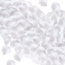 1500 Pcs Silk Flower Rose Petals Artificial Rose Flowers Petals Emulation Rose Petals for Wedding, Proposal,Birthday, Confession, Banquet, Party Decoration.(White)