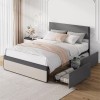 Jojoka Full Queen Size Bed Frame with Upholstered Headboard and