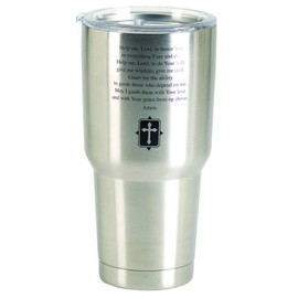 Man of God Prayer Silver Tone 30 ounce Stainless Steel Travel Tumbler Mug