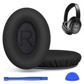Replacement Ear Pads for Bose QuietComfort 35 (QC35) & Quiet Comfort 35 II (QC35 ii) Headphones, Ear Cushions for Bose QC25/15/2/Ae2/Sound Link/True, Ear Cups Cover Repair Parts (Black&Black)