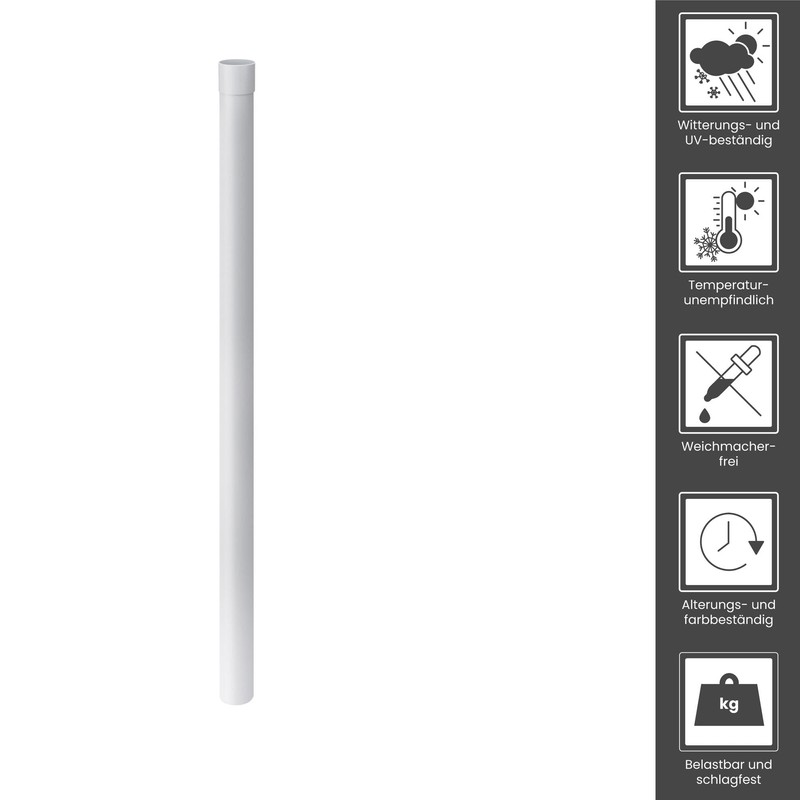 INEFA Downpipe 100 cm, PVC DN50 / 50 mm, White,