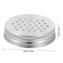 LABRIMP Mason Jar Lids Canning Metal Can Covers Mason Jar Grater Lids Stainless Steel Grater Lid Sturdy Jar Lids Mason Jar Grating Lid 304 Stainless Steel Kitchen Supplies, 7.80X7.80X1.20CM, Silver