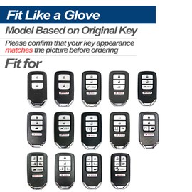 INFIPAR Fit for Honda Civic CR-V CR-Z Fit Accord Odyssey Clarity HR-V Insight Passport Pilot Ridgeline Crosstour TPU Key Fob Cover Case Shell Holder Keyless Entry Sleeve Accessories, Blue