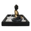 Golden Robe Buddha Monk Zen Garden With Pebbles Sand And