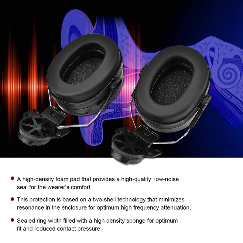 Hard Hat Earmuffs Noise Reduction Soundproof Earmuff Attachment Earing Protection