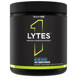 Rule 1 Lytes - Hydration Support Mix Featuring 5 Electrolyte Minerals Enhanced with Citrulline, Coconut Water, and Watermelon Powders, Plus Antioxidant Vitamin C (30 Servings, Blue Raspberry)