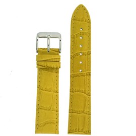 Watch Band Yellow Genuine Leather Crocodile Grain 26 millimeter Tech Swiss