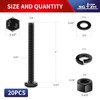 1/4-20 x 4 Hex Head Screw Bolt, Nuts, Flat &