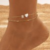 TCXOO Anklets Bracelets for Women 14k Gold Plated Waterproof CZ