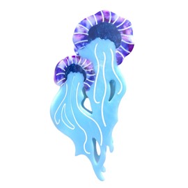 Magical Jellyfish Hair Clip,Acetate Claw Clips,Funny Hair Clips for Women,Blue