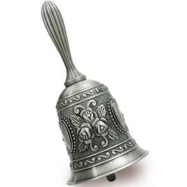 GKMJ Campana de Mano,Campana de Mano con Llamadas,Campanas Decorativas Perfectas para Festivales,Multipropósito Campanas para Manualidades,El Hogar Decoración de La Boda Bar (Plateado)