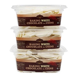 King David Kosher Easy Melt Non Dairy White Baking Chocolate Flavored Coins 12.34-ounce Jars (Pack of 3)
